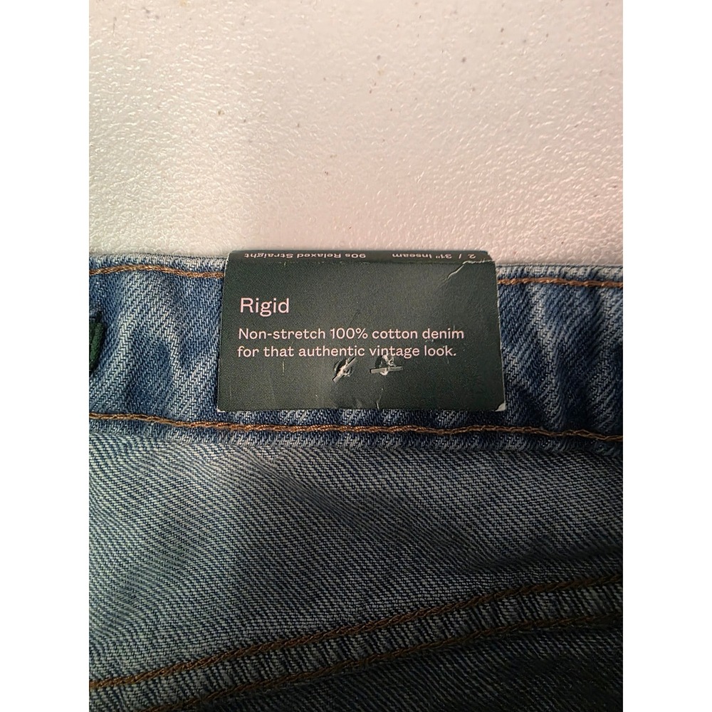 Wild Fable Womens 90s Relaxed Straight Jeans Medium Wash Piping Size 2 31 Inseam - Picture 5 of 7